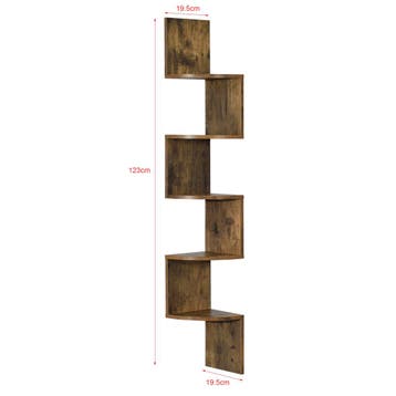 Wandplank wandrek zigzag 123x19,5x19,5 cm walnoot, Verzenden, Nieuw