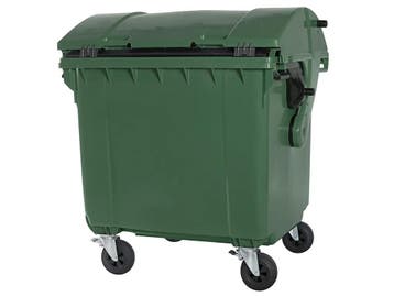 Vuilcontainer 1100 liter 4-wiel rond deksel groen, Ophalen of Verzenden