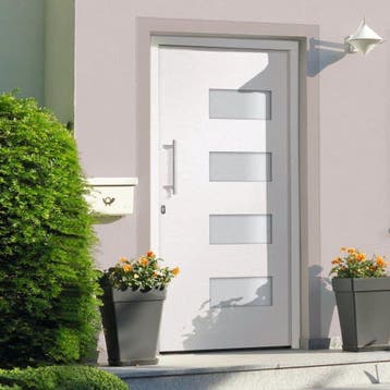 vidaXL Voordeur 110x210 cm aluminium en PVC wit, Verzenden, Nieuw