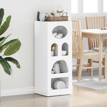 vidaXL Dressoir ELST Hoogglans wit 40 x 35 x 100,5 cm, Verzenden, Nieuw, Overige houtsoorten, Minder dan 50 cm