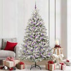 vidaXL Kunstkerstboom met 300 LED Groen en Wit 210 cm PVC en, Verzenden, Nieuw