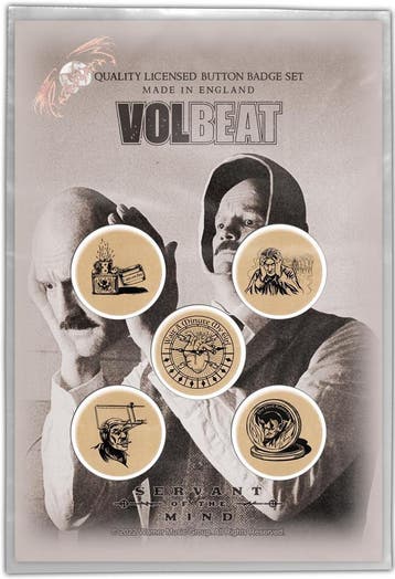 Volbeat - Servant of the Mind button 5-pack off. merchandise, Ophalen of Verzenden, Nieuw, Kleding
