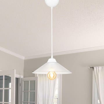 [lux.pro] Hanglamp Hereford E27 wit en transparant, Verzenden, Nieuw