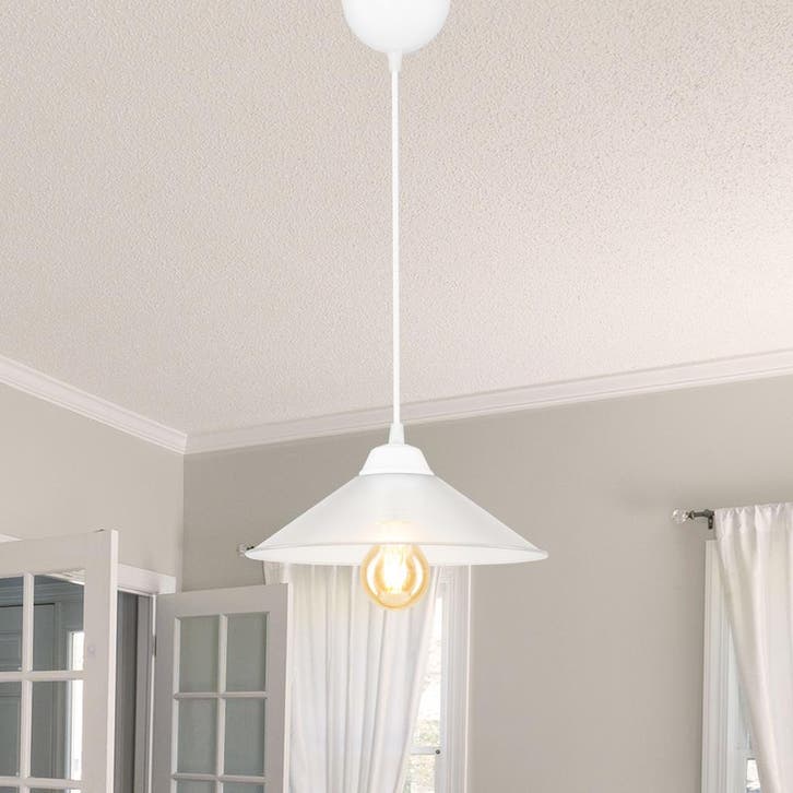 [lux.pro] Hanglamp Hereford E27 wit en transparant, Huis en Inrichting, Lampen | Hanglampen, Verzenden