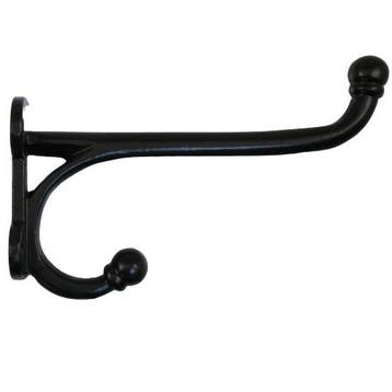 Kapstokhaak zwaar recht 19 cm ijzer zwart, Verzenden, Nieuw