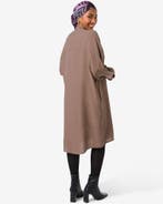 HEMA Damesjurk Senna ribbel midi taupe van €39.99 voor sale, Kleding | Dames, Jurken, Verzenden, Nieuw