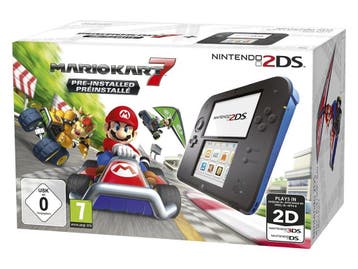 Nintendo 2DS Console - Blauw/Zwart + Mario Kart 7 (In doos), Verzenden, Zo goed als nieuw