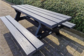Rockwood® Picknicktafel Woodblend Antraciet - Zwaar, Tuin en Terras, Ophalen of Verzenden, Nieuw, Rechthoekig, Hout