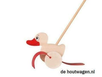 Stokroller Eend, gans,Pinguïn, haan, konijn, slakje, Ophalen of Verzenden, Nieuw, Duw- of Trekspeelgoed
