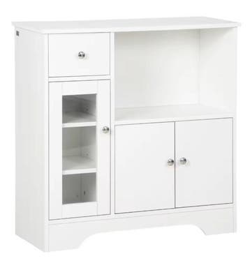 Buffetkast met Glazen Deur – Keukendressoir 80 cm Breed, Verzenden, Nieuw
