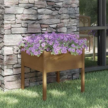 vidaXL Plantenbak 70x70x70 cm massief grenenhout honingbruin, Verzenden, Nieuw, 60 tot 100 cm, 60 cm of meer
