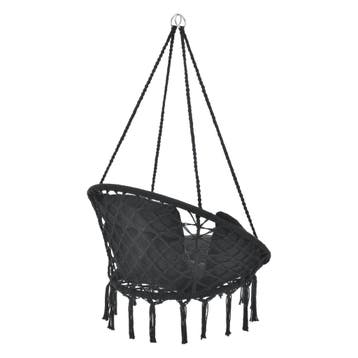 Hangstoel Kailua met kussen katoen max 150 kg zwart, Verzenden, Nieuw