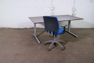 Tweedehands bureau notenblad 180x100 cm, verstelbaar grijs, Huis en Inrichting, Bureaus, Overige typen, Gebruikt, Verzenden, Overige merken