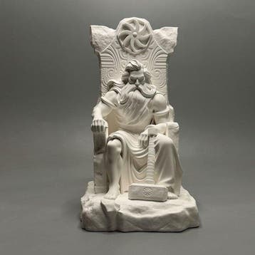Beeldje - Sculpture of Thor, God of Thunder, Enthroned -
