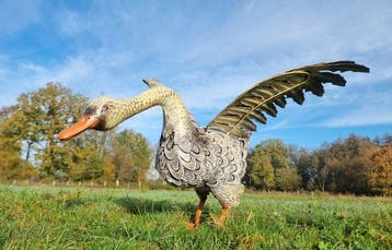 Figuur - Levensechte gans - IJzer, Metaal, Antiek en Kunst