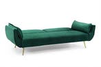 Retro slaapbank DIVANI 220cm smaragdgroen fluweel gouden, Huis en Inrichting, Ophalen of Verzenden, Nieuw