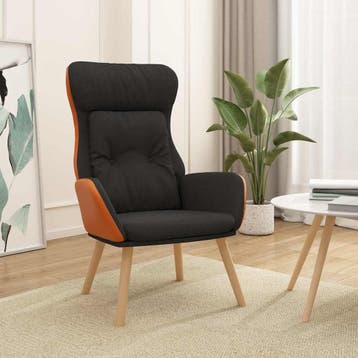 vidaXL Relaxstoel stof en PVC zwart, Verzenden, Nieuw
