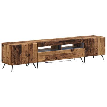 vidaXL 5-delige LED TV-kast Oud hout Bewerkt hout, Minder dan 50 cm, Verzenden, Nieuw, Minder dan 100 cm