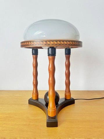 Temde - Tafellamp - Hout, Glas
