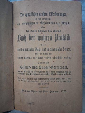 Juden Abraham von Worms - Buch der wahren Praktik -
