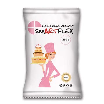 SmartFlex Fondant Baby Roze Velvet 250g, Hobby en Vrije tijd, Taarten en Cupcakes maken, Verzenden, Nieuw