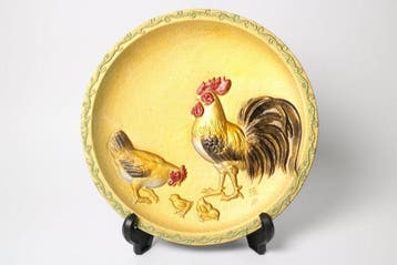 Kippenfamilie in goud – vintage Takaoka bronzen