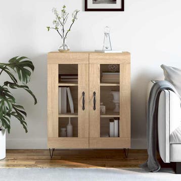 vidaXL Dressoir 69,5x34x90 cm bewerkt hout sonoma, Huis en Inrichting, Kasten | Dressoirs, Verzenden, Nieuw, 50 tot 100 cm, 25 tot 50 cm