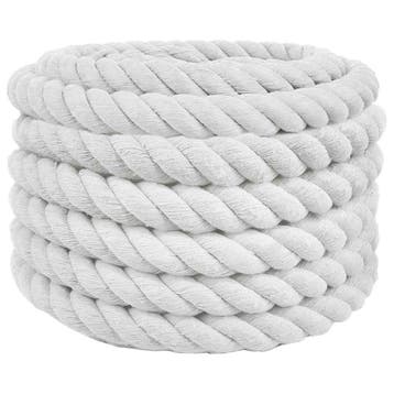 vidaXL Katoenen Touw 40 mm 10 m Wit 100% Katoen, Verzenden, Nieuw