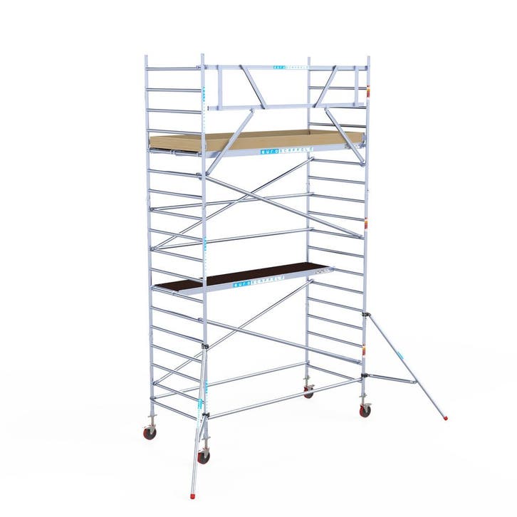 Basic rolsteiger 135 x 6,2m werkhoogte, Doe-het-zelf en Verbouw, Steigers, Rolsteiger of Kamersteiger, Nieuw, 5 meter of hoger