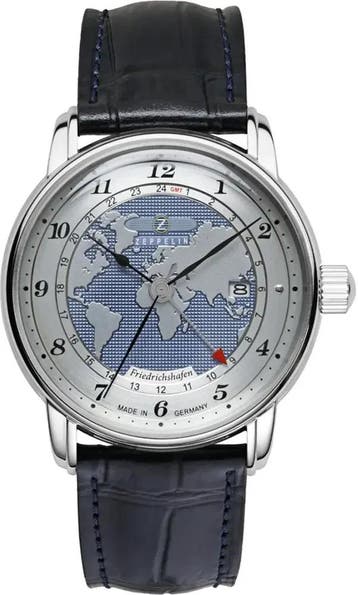 Zeppelin 8596-3 Friedrichshafen automatisch GMT horloge, Overige merken, Staal, Verzenden, Polshorloge
