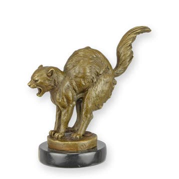 A BRONZE SCULPTURE OF A FRIGHTENED CAT (Interieur), Verzenden, Nieuw