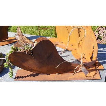 Vintage decoratief hart scheef | 35cm x 17cm | Patina, Verzenden, Nieuw