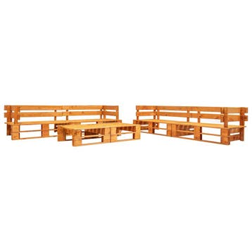 vidaXL 6-delige Loungeset pallet hout honingbruin, Verzenden, Nieuw, 6 zitplaatsen, Loungeset