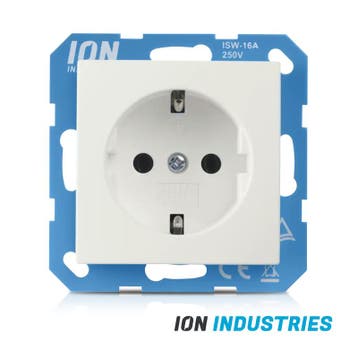 ION INDUSTRIES - Wandcontactdoos E1 alpin wit - met, Verzenden, Nieuw, Overige fittingen