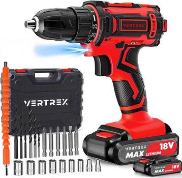 2dekans | VERTREX Accu Schroefboormachine 18V -, Doe-het-zelf en Verbouw, Gereedschap | Boormachines, Ophalen of Verzenden, Zo goed als nieuw