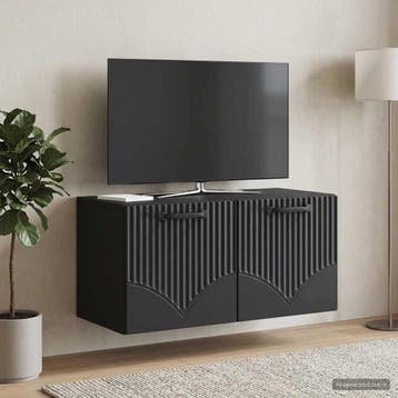 vidaXL Wandbeugel TV-kast Zwart 59,5 x 31 x 30 cm Bewerkt, Minder dan 50 cm, Verzenden, Nieuw, Minder dan 100 cm
