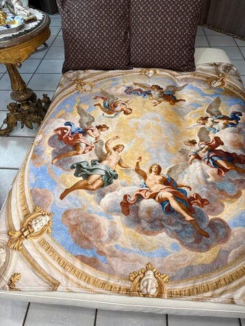 San Leucio top quality - Majestueus plaid, bijzonder fresco, Antiek en Kunst