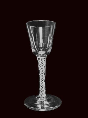 Wijnglas - Georgian Single Series Opaque Twist Wine Glass, Antiek en Kunst, Antiek | Glas en Kristal