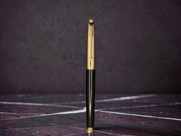 Parker - 75 Custom Gloss Black & Gold-Plated Cap - 14K, Nieuw