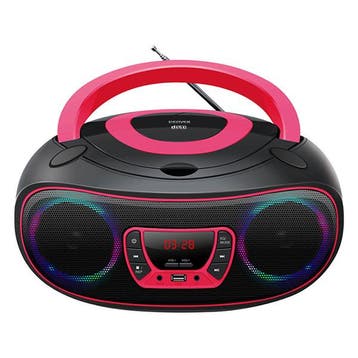 Cd-speler | Denver | FM (Bluetooth, Led, USB, AUX, Roze), Verzenden, Nieuw