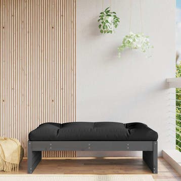 vidaXL Tuinvoetenbank 120x80 cm massief grenenhout grijs, Verzenden, Nieuw