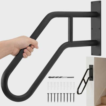 Wandmontage Trapleuning 66cm - Zwart Gesmeed IJzer - Antisli, Verzenden, Nieuw