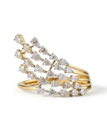 Statement ring - 14 karaat Geel goud - 0.94ct. tw. Diamant