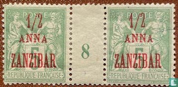 Zanzibar - Franse postkantoren - Vrede en handel, met opd..., Verzenden, Postfris