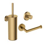 Toilet Accessoires Set Wiesbaden Alonzo Geborsteld Messing, Ophalen of Verzenden, Nieuw, Bad