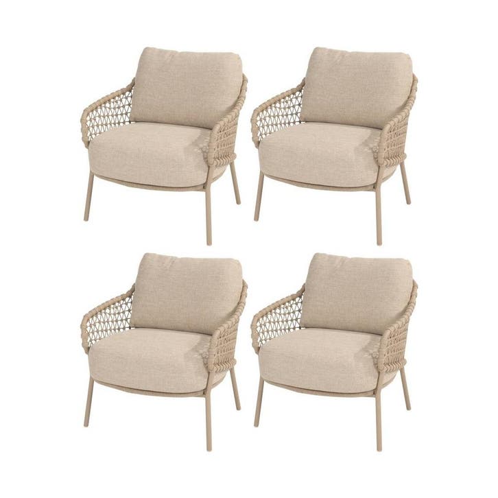 Sardinia low dining tuinstoel latte 4 Seasons Outdoor  set, Tuin en Terras, Tuinstoelen, Nieuw, Ophalen of Verzenden