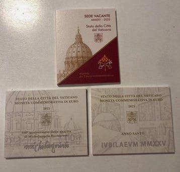 Vaticaan. 2 Euro 2025 (3 monete) (Zonder minimumprijs)