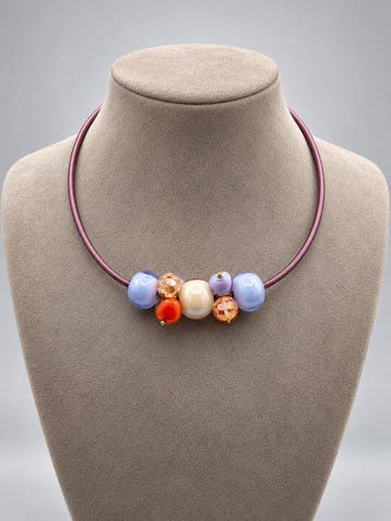 Staal, Murano-glas - Halsketting - Murano-glas ketting