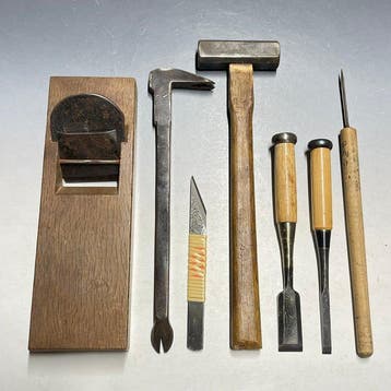 Starting set of 7 Japanese Woodworking Tools | Nomi, Kanna,