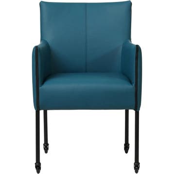 Leren eetkamerstoel More - Toledo Turquoise (blauw) - Poten, Bohemian, Industrieel, Modern, Scandinavisch, Blauw, Nieuw, Leer